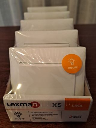 Pack 5 Interruptores/conmutadores Lexman