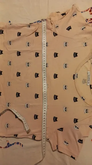 Camiseta Pull&Bear Mujer Gatos Talla L