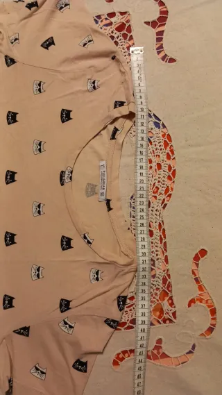 Camiseta Pull&Bear Mujer Gatos Talla L