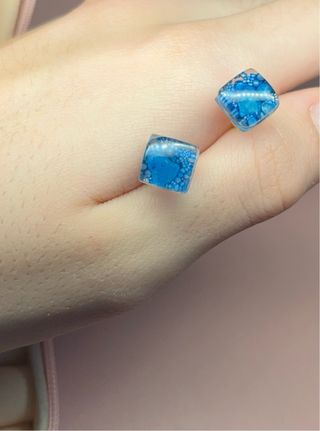 Pendientes mujer azul marino