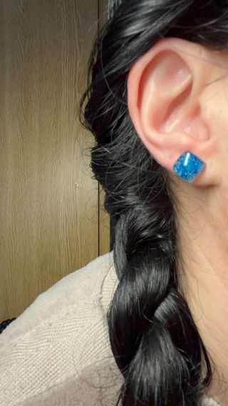 Pendientes mujer azul marino