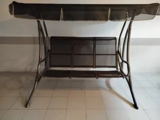 Columpio de jardín 3 plazas gris