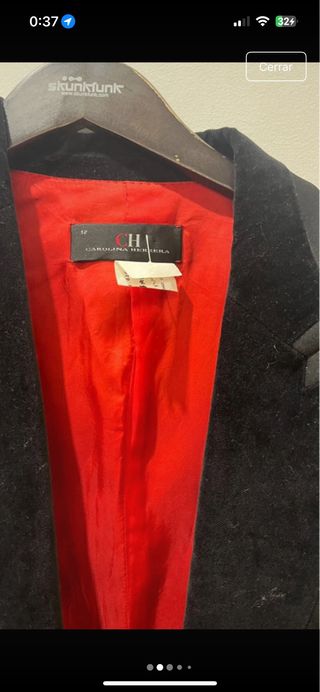 Blazer Carolina Herrera Negro terciopelo