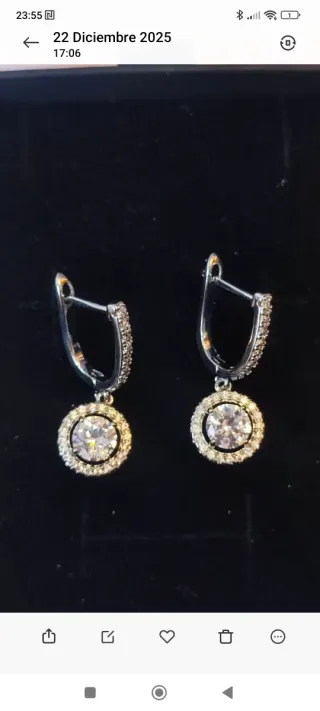 Conjunto collar y pendientes brillo circonitas