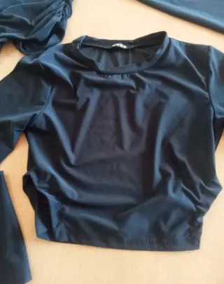 Top donna maniche lunghe nero