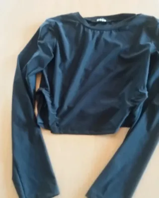 Top donna maniche lunghe nero