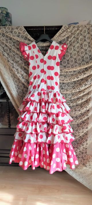 Traje Flamenca Lunares Talla 8-10 Años