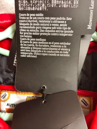 Cazadora de piel  Roja y Blanca