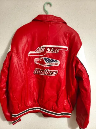 Cazadora de piel  Roja y Blanca