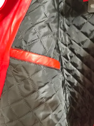 Cazadora de piel  Roja y Blanca