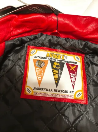 Cazadora de piel  Roja y Blanca