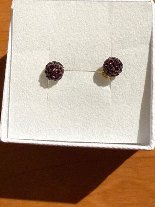 Pendientes Oro 18k color morado