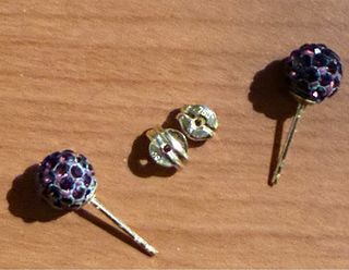 Pendientes Oro 18k color morado