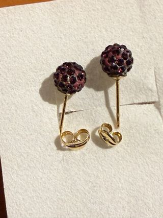 Pendientes Oro 18k color morado