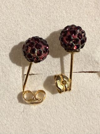 Pendientes Oro 18k color morado
