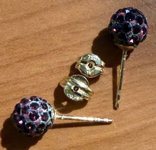 Pendientes Oro 18k color morado