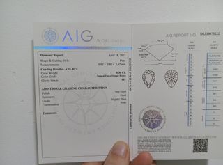 Diamante Pera 0.36cts N.F.O. Brown SI1