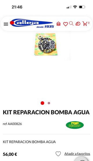 Kit Reparación Bomba Agua Alleja