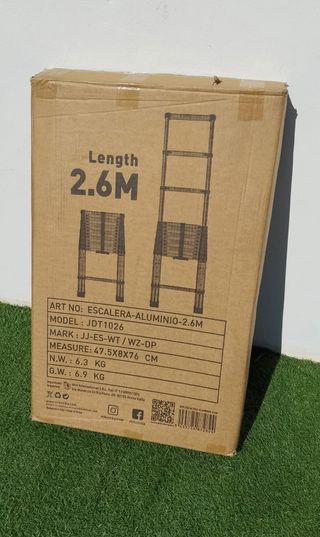 Escalera telescópica de aluminio 2,6 m – NUEVA