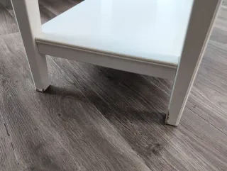 Mesa auxiliar IKEA Liatorp blanca con cristal