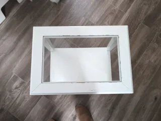 Mesa auxiliar IKEA Liatorp blanca con cristal