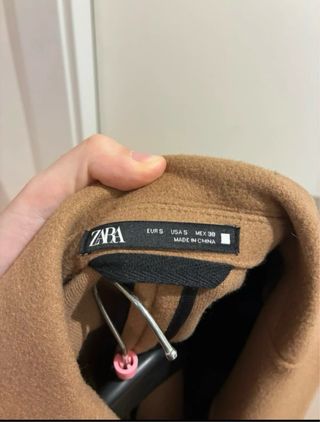 Abrigo paño Zara beige