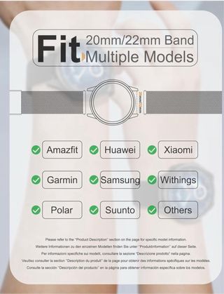 Cinturino orologio e smartwatch 20mm in acciaio