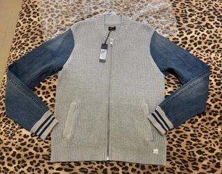 Diesel K-Mixty chaqueta Hombre Denim y Punto Gris