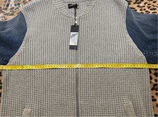 Diesel K-Mixty chaqueta Hombre Denim y Punto Gris