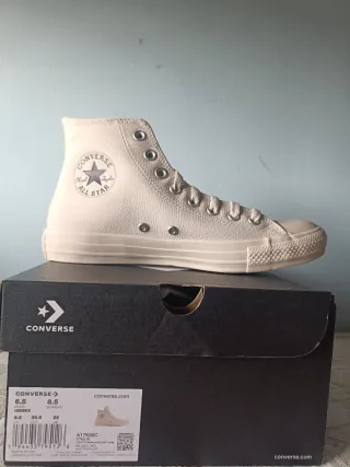 Converse Chuck Taylor All Star piel Beige unixes