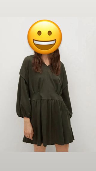 Vestido Mango oversize verde oliva T.XS
