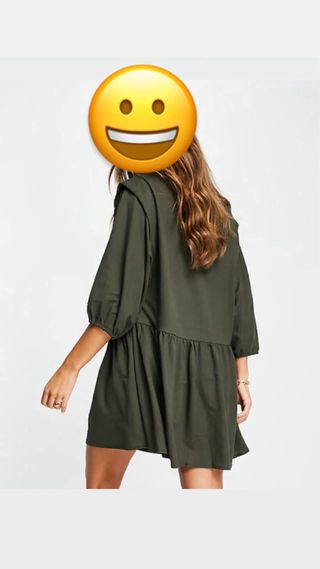 Vestido Mango oversize verde oliva T.XS