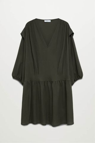Vestido Mango oversize verde oliva T.XS