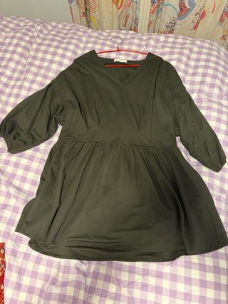 Vestido Mango oversize verde oliva T.XS
