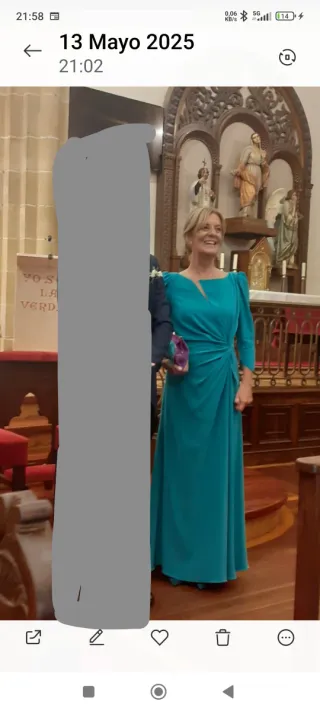 Vestido de fiesta largo verde