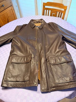 Parka de piel marrón