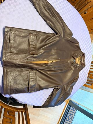 Parka de piel marrón