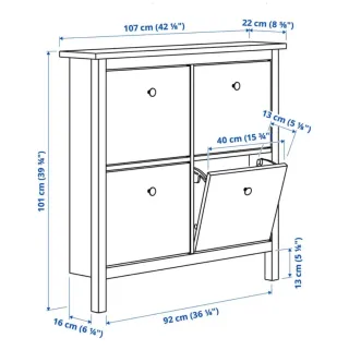 Zapatero Ikea Hemnes Madera Blanco