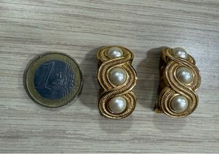 Pendientes Christian Dior Vintage Oro Perla