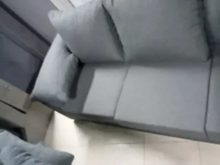 Sofá 3 plazas gris tela