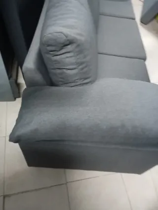 Sofá 3 plazas gris tela