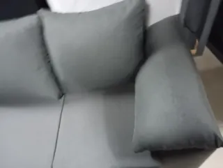 Sofá 3 plazas gris tela