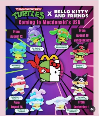 Figuras Hello Kitty y Tortugas Ninja Mc Donalds