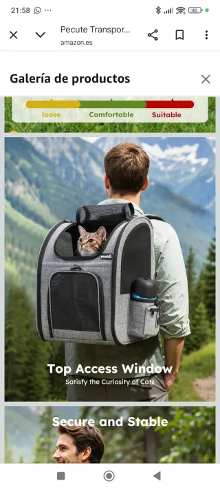 Transportín Pecute Gris para Mascotas