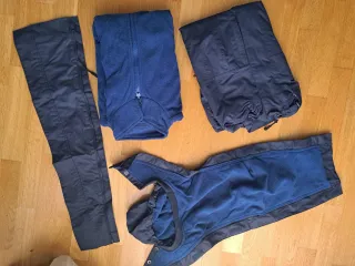 Abrigo/chaqueta premamá y porteo azul/gris casual