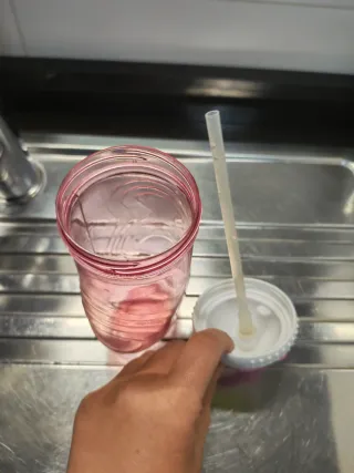 Borraccia Rosa svezzamento bambina con cannuccia