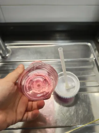 Borraccia Rosa svezzamento bambina con cannuccia