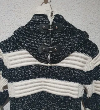 Jersey de hombre rayas blanco y negro