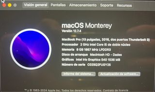 MacBook Pro 2016 "13" pollici