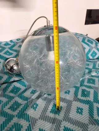 Lote 2 Lámparas Salón Cristal Metal